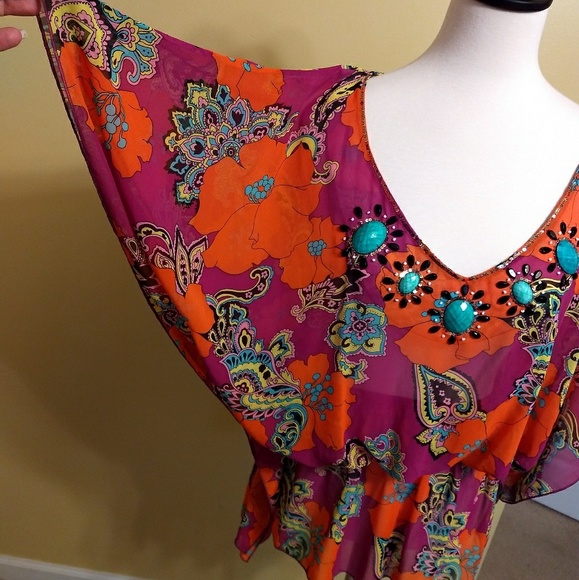 Victoria's Secret beaded swim tunic coverup XS *D - Picture 3 of 7